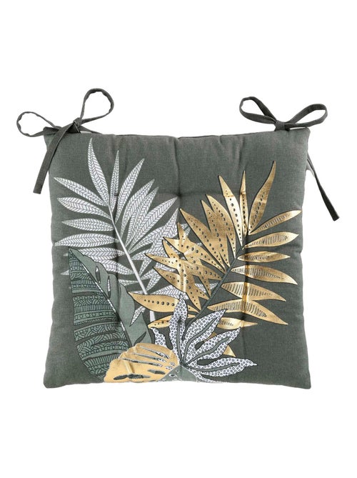 Assise de chaise matelassée 40 x 40 cm Tropical gold - Kiabi
