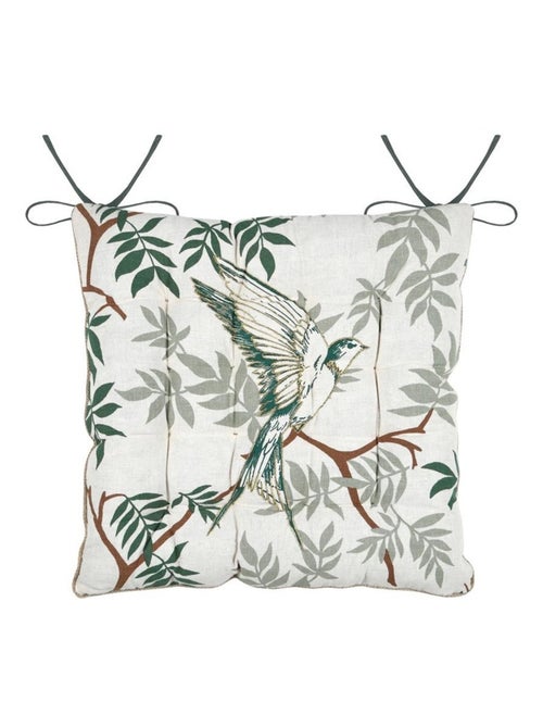 Assise de chaise matelassée Botanys et oiseau - Kiabi