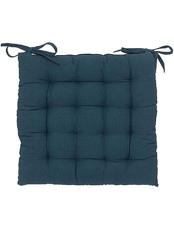 Assise de chaise matelassée coton 38 x 38 cm gris