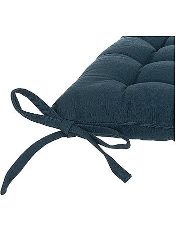 Assise de chaise matelassée coton 38 x 38 cm gris