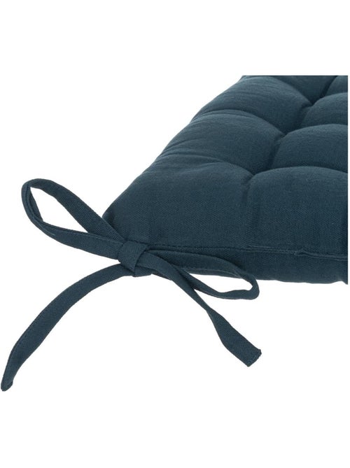 Assise de chaise matelassée coton 38 x 38 cm bleu - Kiabi