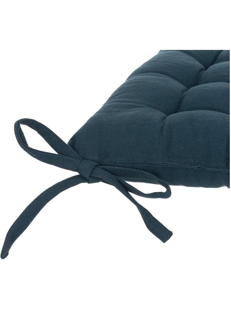 Assise de chaise matelassée coton 38 x 38 cm bleu Bleu - Kiabi