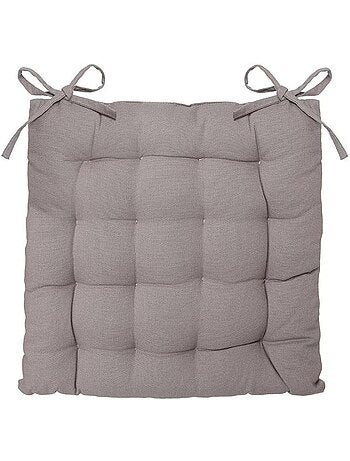 Assise de chaise matelassée coton 38 x 38 cm bleu