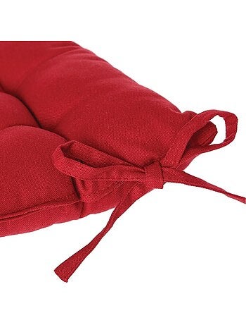 Assise de chaise matelassée coton 38 x 38 cm bleu