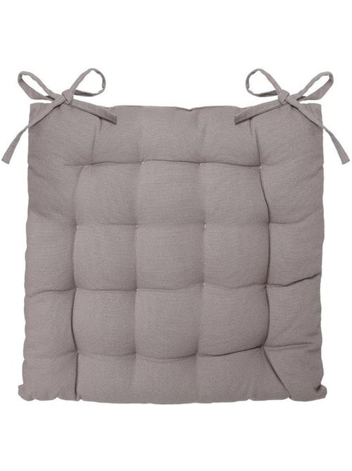 Assise de chaise matelassée coton 38 x 38 cm gris - Kiabi