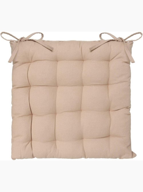 Assise de chaise matelassée coton 38 x 38 cm Lin - Kiabi