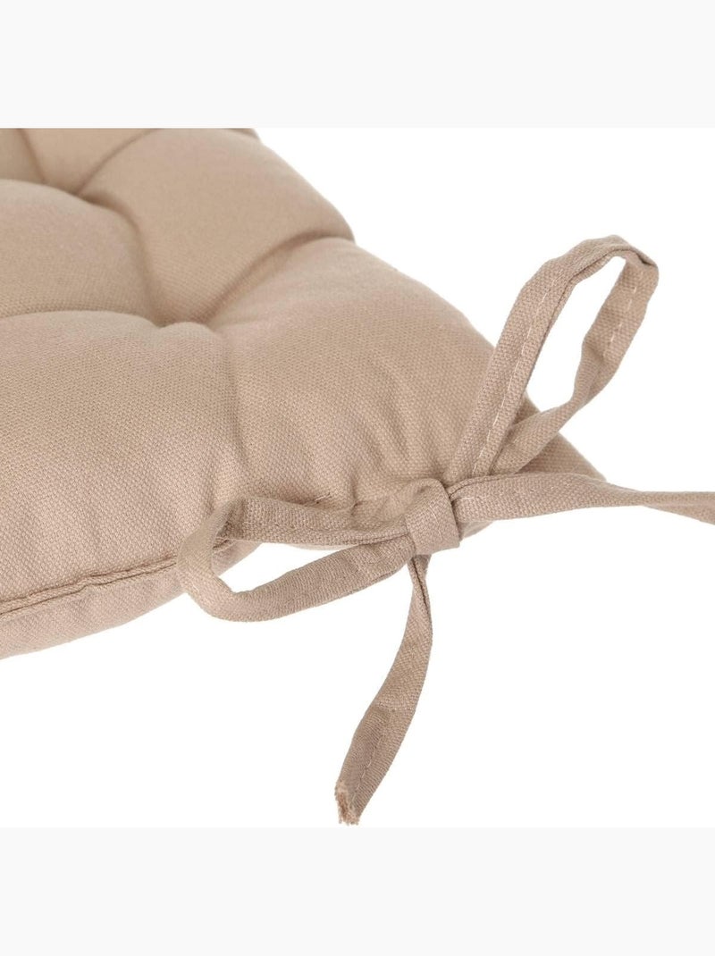 Assise de chaise matelassée coton 38 x 38 cm Lin Taupe - Kiabi