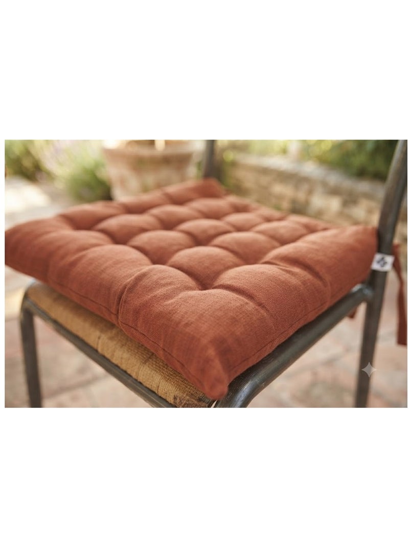 Assise de chaise matelassée en coton Kalas Terracotta - Kiabi