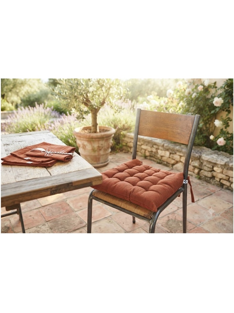 Assise de chaise matelassée en coton Kalas Terracotta - Kiabi