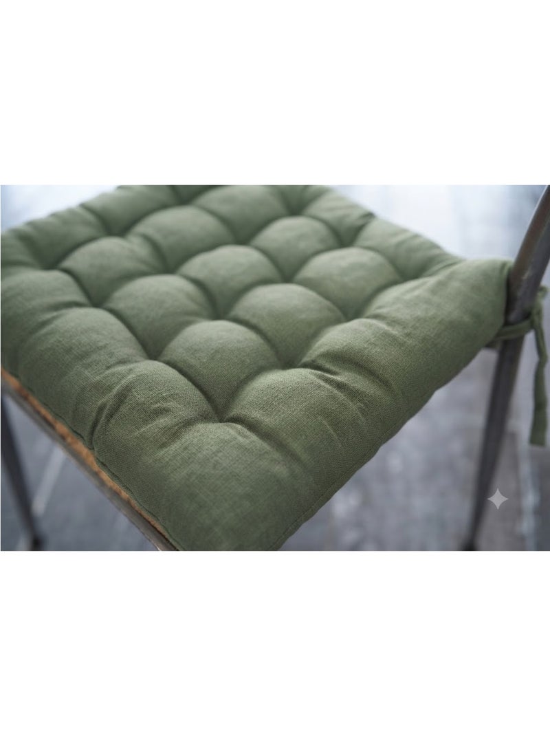 Assise de chaise matelassée en coton Kalas Vert romarin - Kiabi