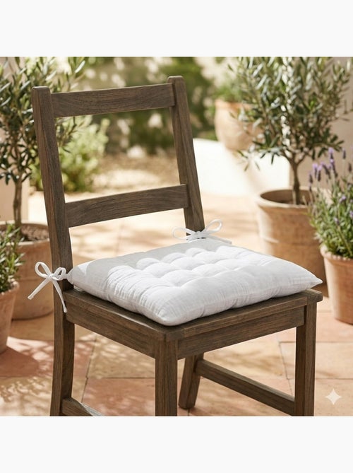 Assise de chaise matelassée en coton Pop colors - Kiabi