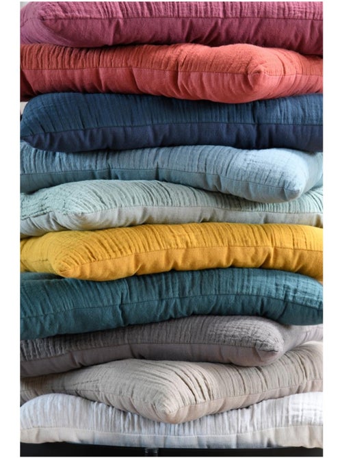 Assise de chaise matelassée en gaze de coton Pop color - Kiabi Assise de chaise matelassée en gaze de coton Pop color - Kiabi