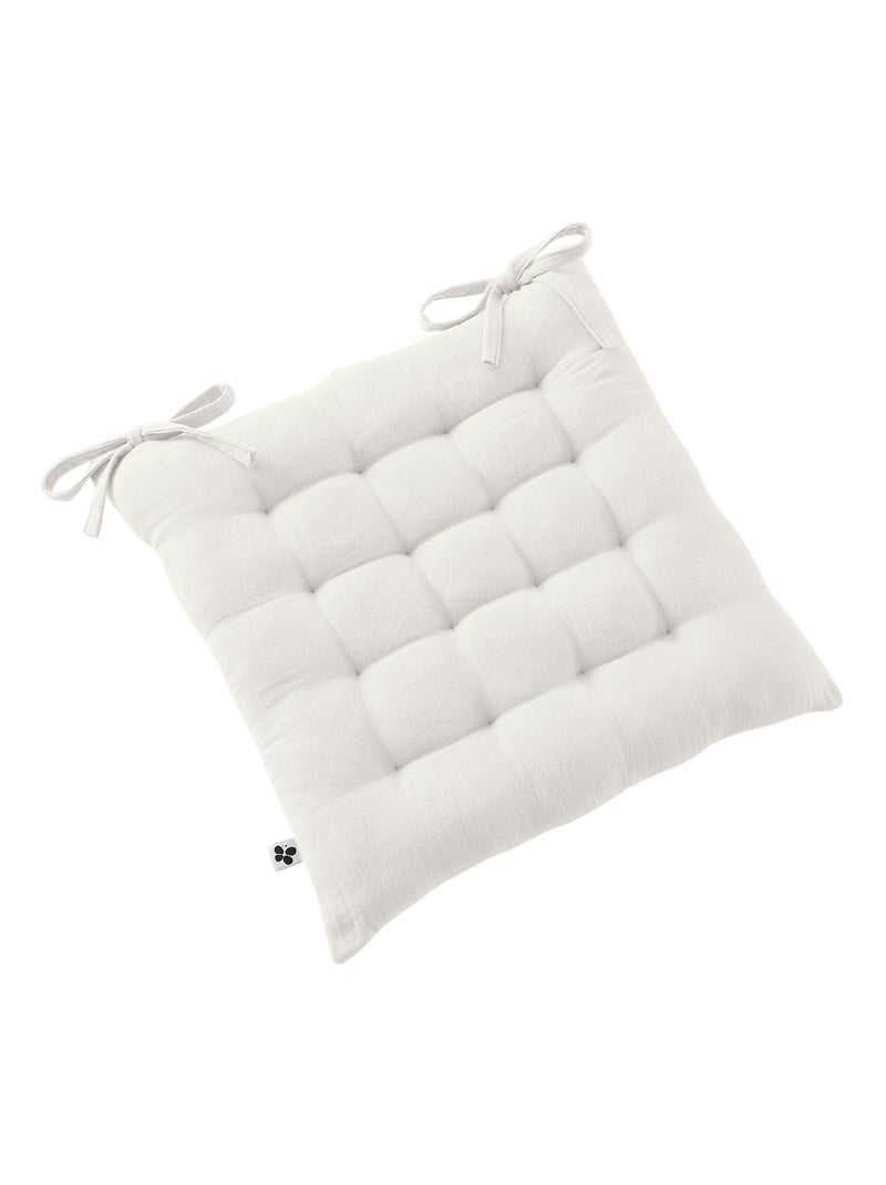 Assise matelassée 16 Points GAIA 40 x 40 cm  Gaze de Coton Unie blanc Blanc - Kiabi