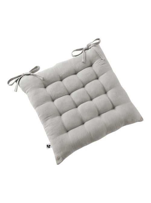 Assise matelassée 16 Points GAIA 40 x 40 cm  Gaze de Coton Unie nuage - Kiabi