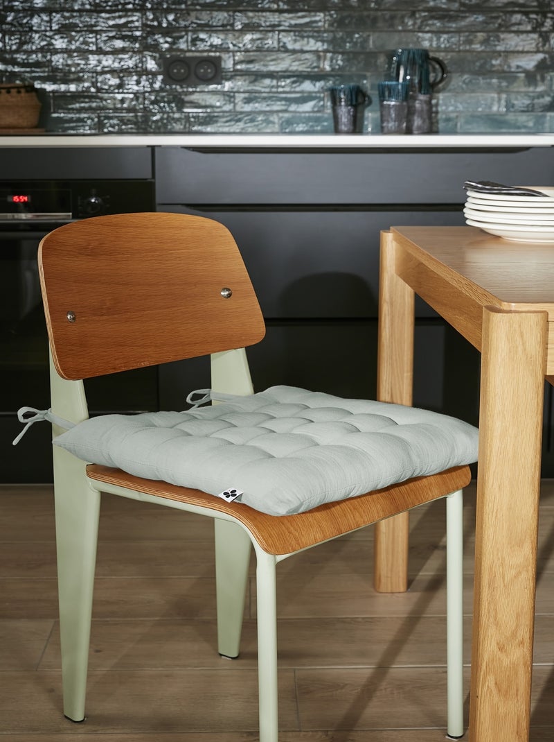 Assise matelassée 16 Points GAIA  Gaze de Coton Unie Bleu clair - Kiabi