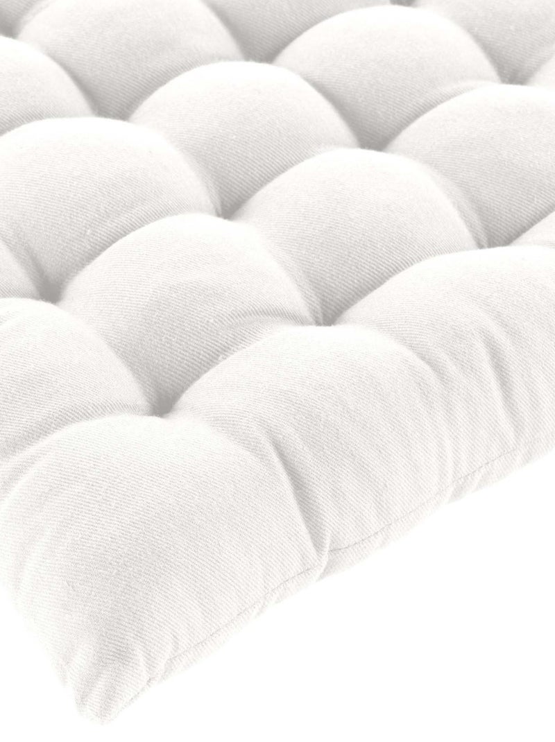 Assise matelassée en coton et polyester recyclé Blanc - Kiabi