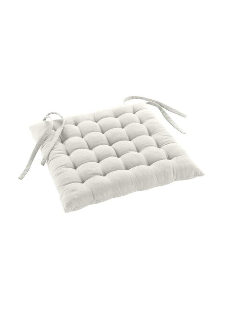 Assise matelassée en coton et polyester recyclé Blanc - Kiabi