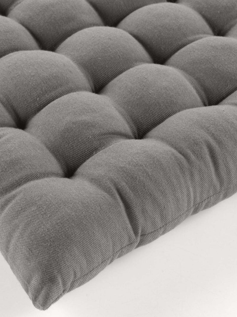 Assise matelassée en coton et polyester recyclé Gris - Kiabi