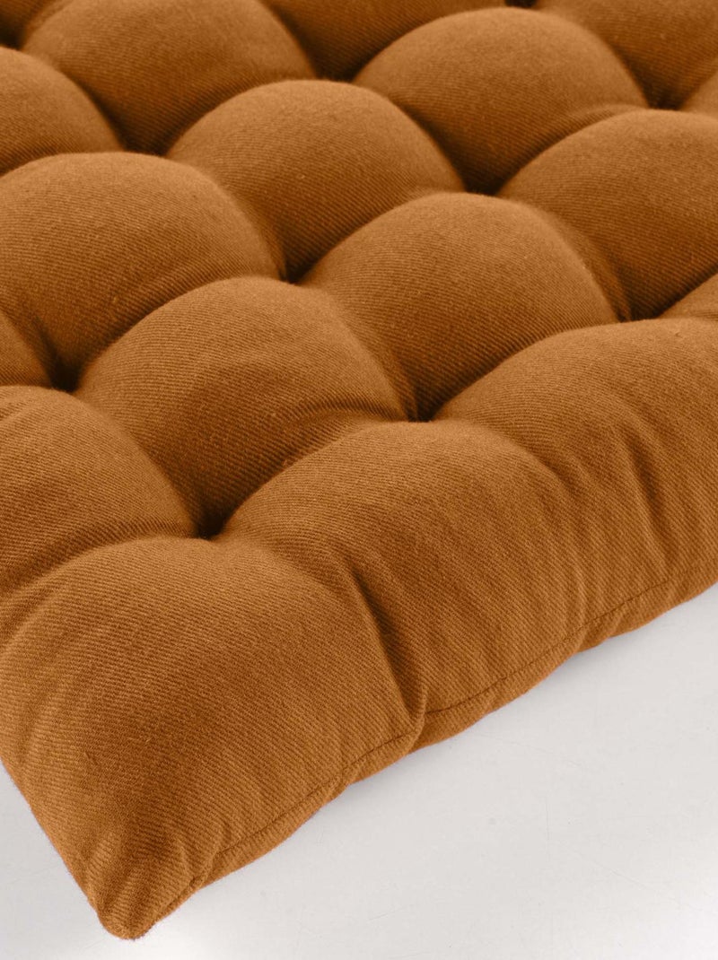 Assise matelassée en coton et polyester recyclé Marron clair - Kiabi