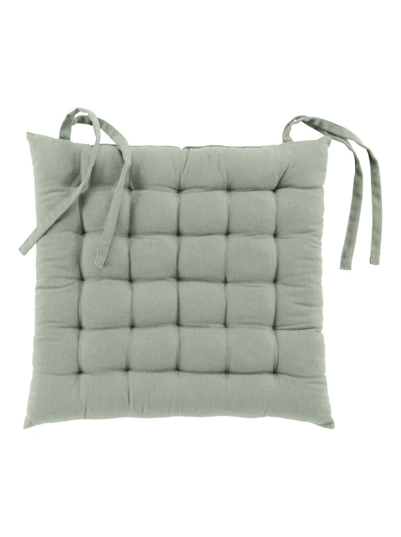 Assise matelassée en coton et polyester recyclé Vert sapin - Kiabi