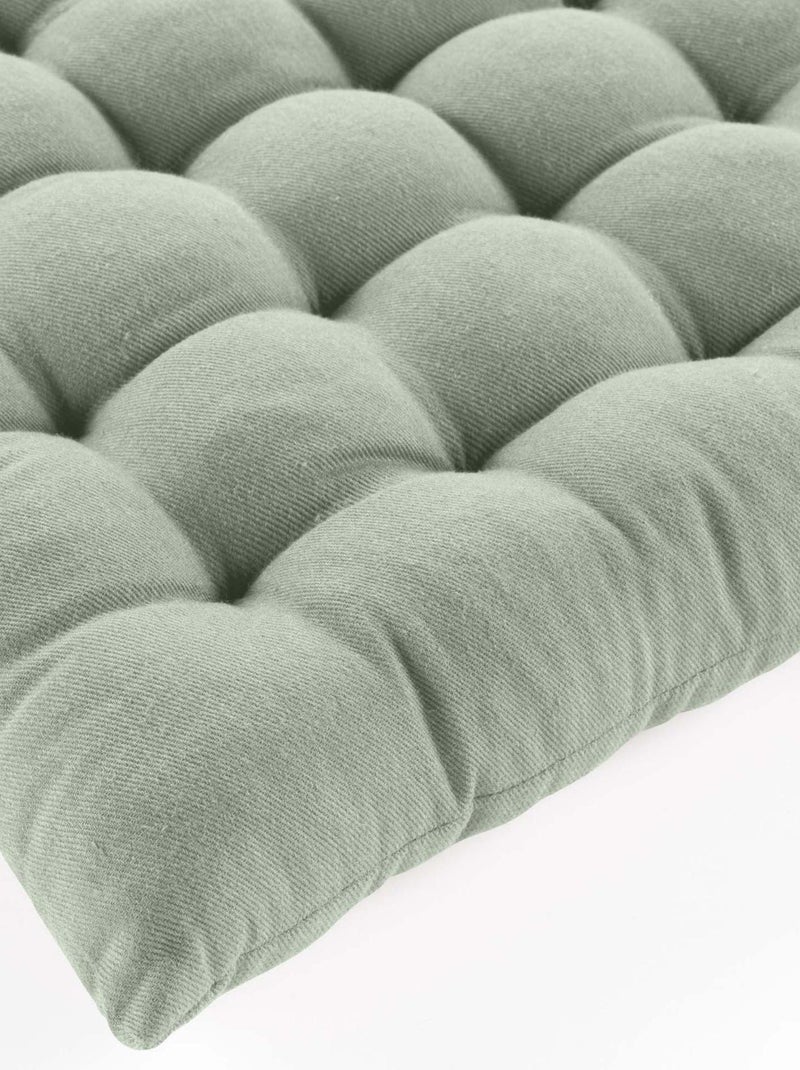 Assise matelassée en coton et polyester recyclé Vert sapin - Kiabi