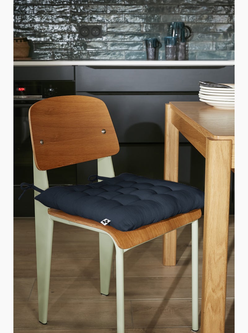 Assise Matelassée – Gaze de Coton GAÏA – Matelassage 16 Points Bleu foncé - Kiabi