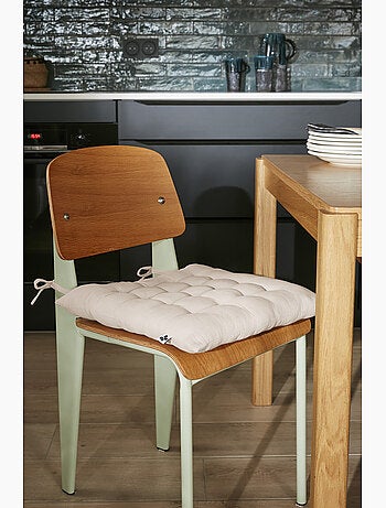 Assise matelassée 5 points avec pompons gaze de coton
