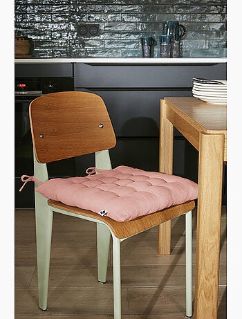 Assise matelassée 5 points avec pompons gaze de coton