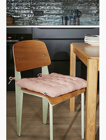 Assise matelassée 5 points avec pompons gaze de coton