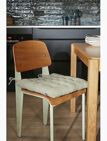 Assise matelassée 5 points avec pompons gaze de coton