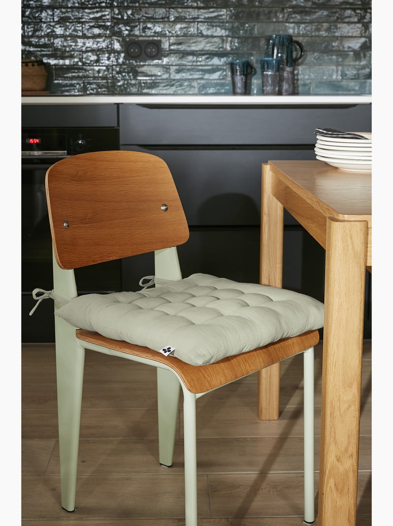 Assise Matelassée – Gaze de Coton GAÏA – Matelassage 16 Points Vert d'eau - Kiabi