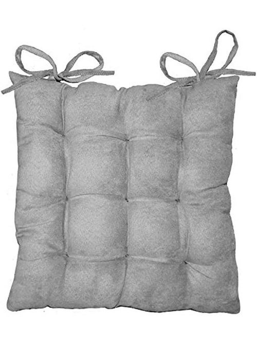 Assise matelassée suede uni suedine gris clair - Kiabi