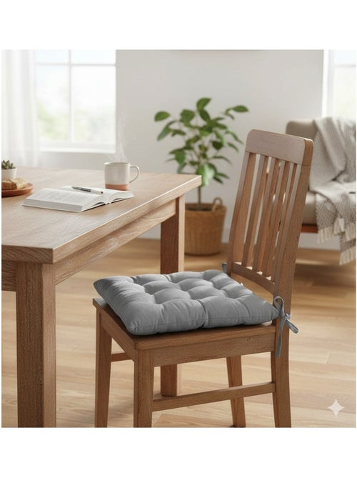 Assise matelassée suede uni suedine gris clair - Kiabi