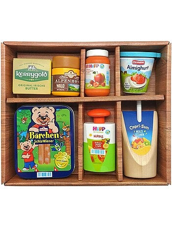 Assortiment d'épicerie en bois