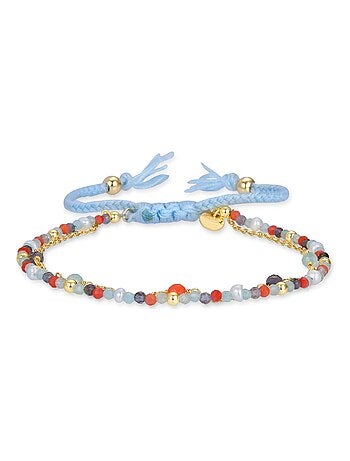 Asvorg Bracelet en argent 925 et quartz hydrothermal vert pastel avec finition en or jaune 18 carats