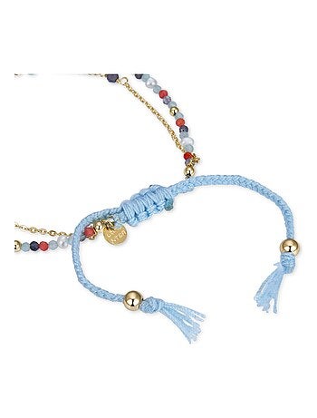 Asvorg Bracelet en argent 925 et quartz hydrothermal vert pastel avec finition en or jaune 18 carats