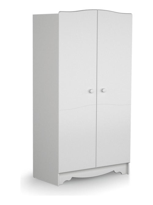 AT4 - Armoire enfant 2 portes en bois MARELLE Blanc 96 x 51 x 176 cm - Kiabi
