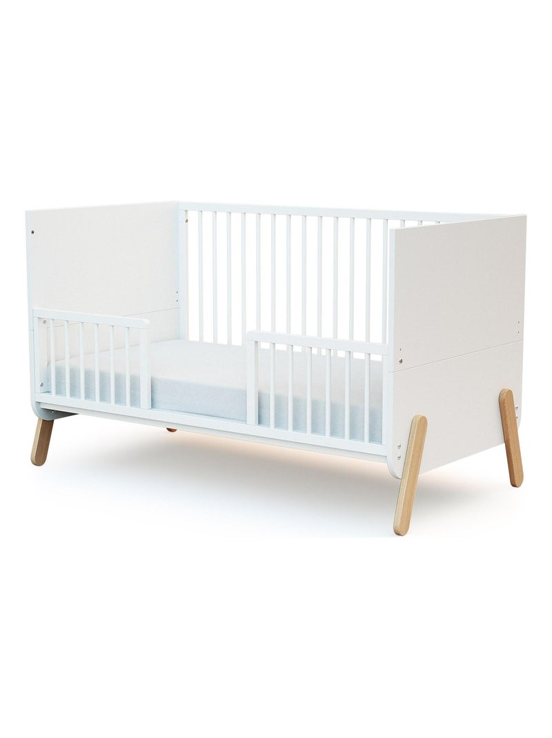 AT4 - Barrière de lit bébé en bois SEREN - 140 x 32 x 4 cm Blanc - Kiabi