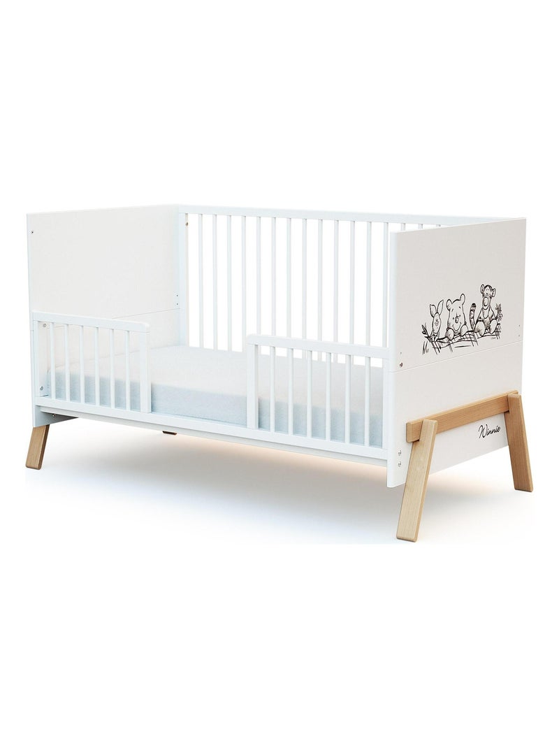 AT4 - Barrière de lit bébé en bois SEREN - 140 x 32 x 4 cm Blanc - Kiabi