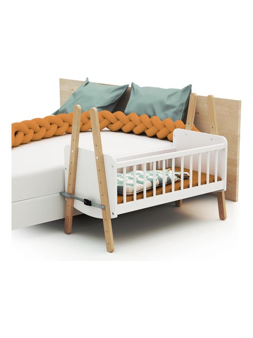 AT4 - Berceau cododo en bois PIRATE Blanc et Hêtre Verni 40 x 80 cm - Kiabi AT4 - Berceau cododo en bois PIRATE Blanc et Hêtre Verni 40 x 80 cm - Kiabi