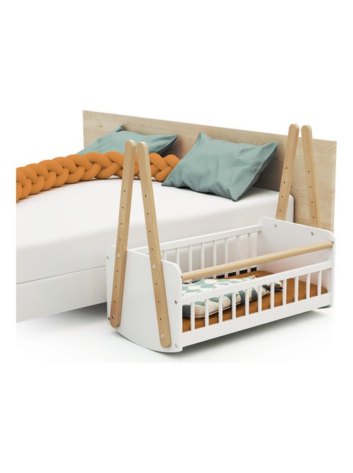 AT4 - Berceau cododo en bois PIRATE Blanc et Hêtre Verni 40 x 80 cm - Kiabi AT4 - Berceau cododo en bois PIRATE Blanc et Hêtre Verni 40 x 80 cm - Kiabi