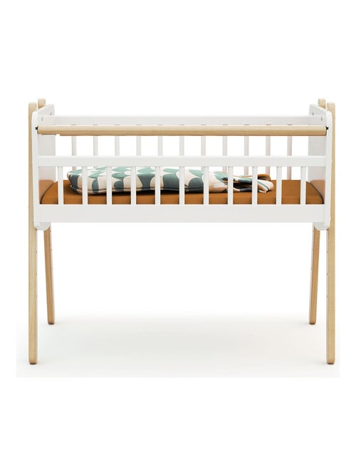 AT4 - Berceau cododo en bois PIRATE Blanc et Hêtre Verni 40 x 80 cm - Kiabi AT4 - Berceau cododo en bois PIRATE Blanc et Hêtre Verni 40 x 80 cm - Kiabi