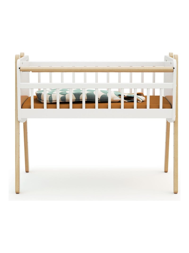 AT4 - Berceau cododo en bois PIRATE Blanc et Hêtre Verni 40 x 80 cm Beige/Blanc - Kiabi