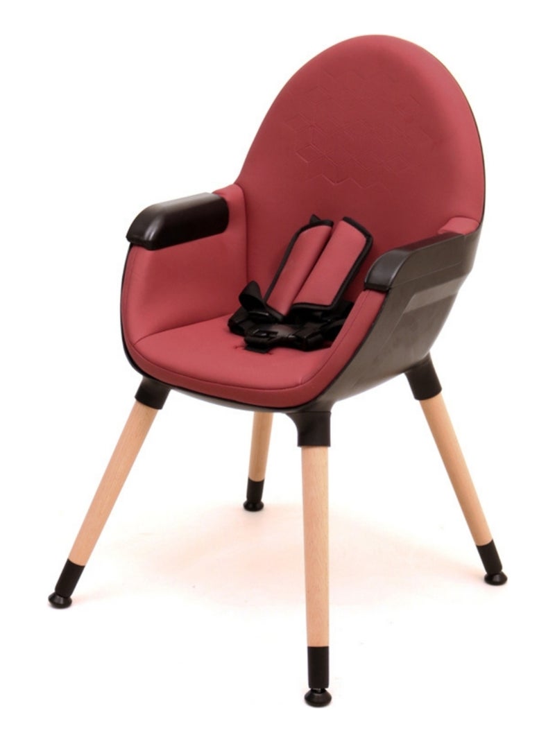 AT4 - Chaise haute bébé évolutive CONFORT Bordeaux et Noir 2 hauteurs Noir Bordeaux - Kiabi