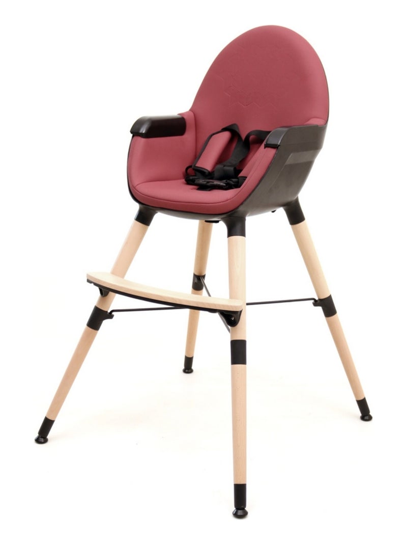 AT4 - Chaise haute bébé évolutive CONFORT Bordeaux et Noir 2 hauteurs Noir Bordeaux - Kiabi
