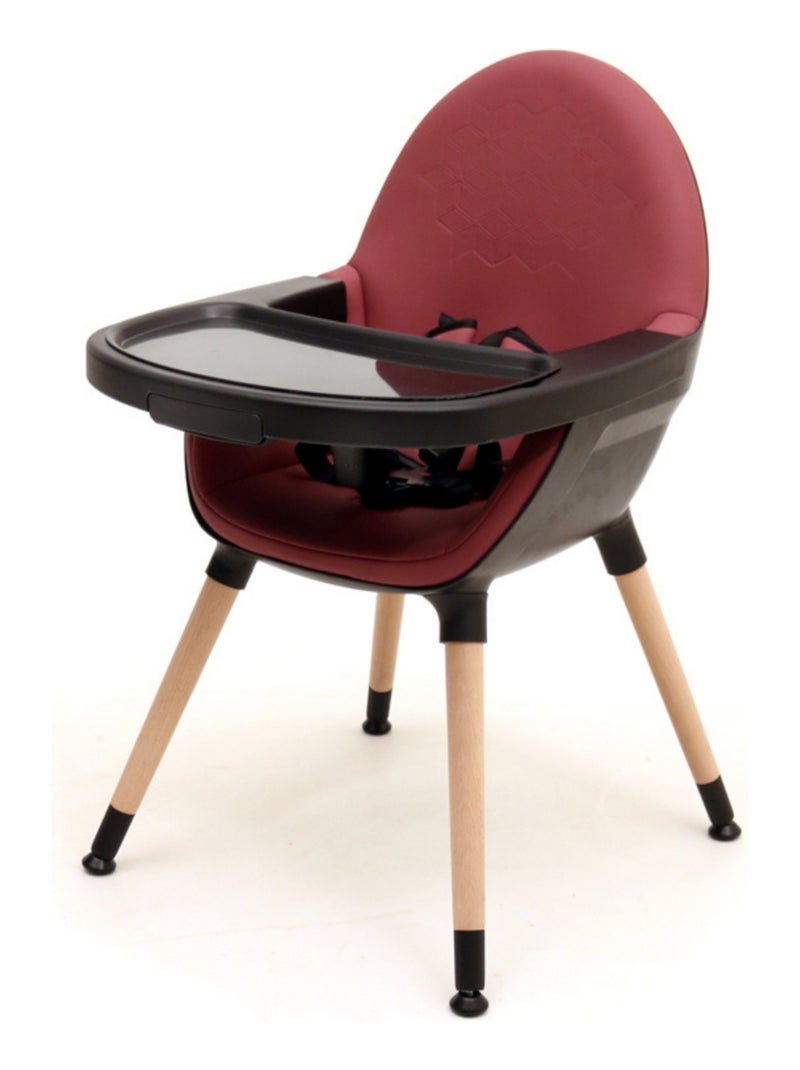 AT4 - Chaise haute bébé évolutive CONFORT Bordeaux et Noir 2 hauteurs Noir Bordeaux - Kiabi