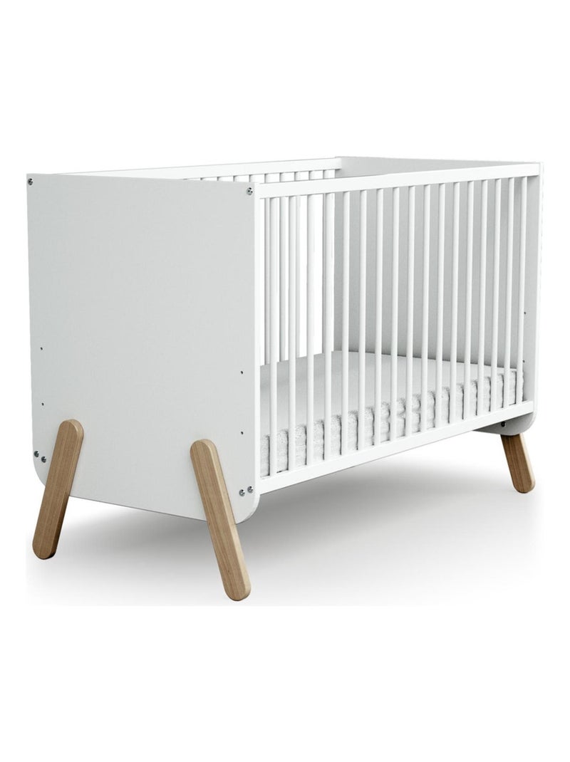 AT4 - Chambre enfant lit + commode 3 tiroirs et armoire en bois PIRATE Blanc - Kiabi