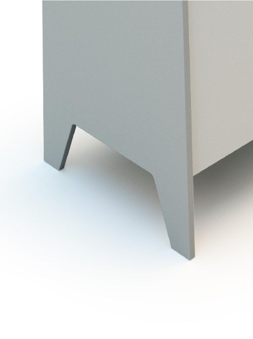 AT4 - Coffre à jouets et rangment en bois Gris et Blanc - Kiabi