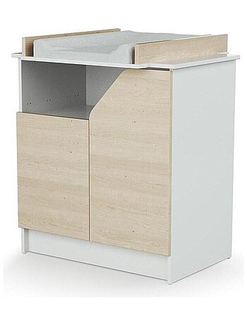 AT4 - Commode à langer 2 portes, 1 niche CARNAVAL en bois