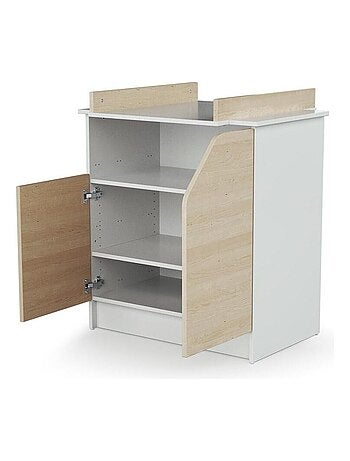 AT4 - Commode à langer 2 portes, 1 niche CARNAVAL en bois